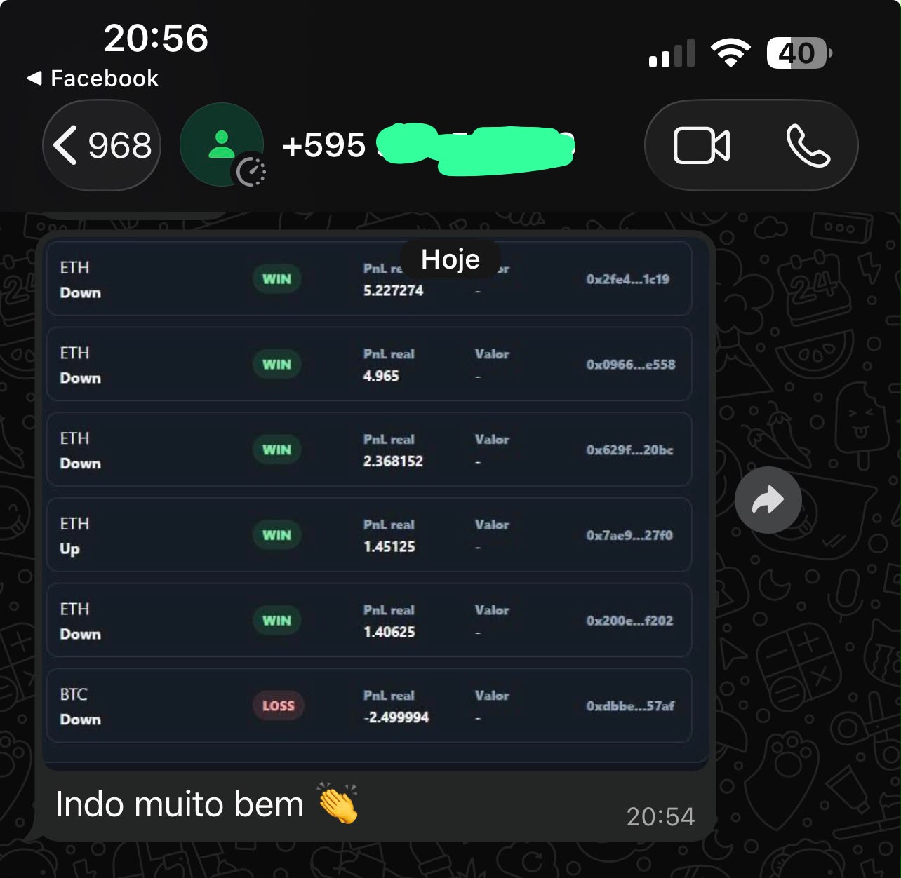 Conversa original em português enviada por cliente PolyRust